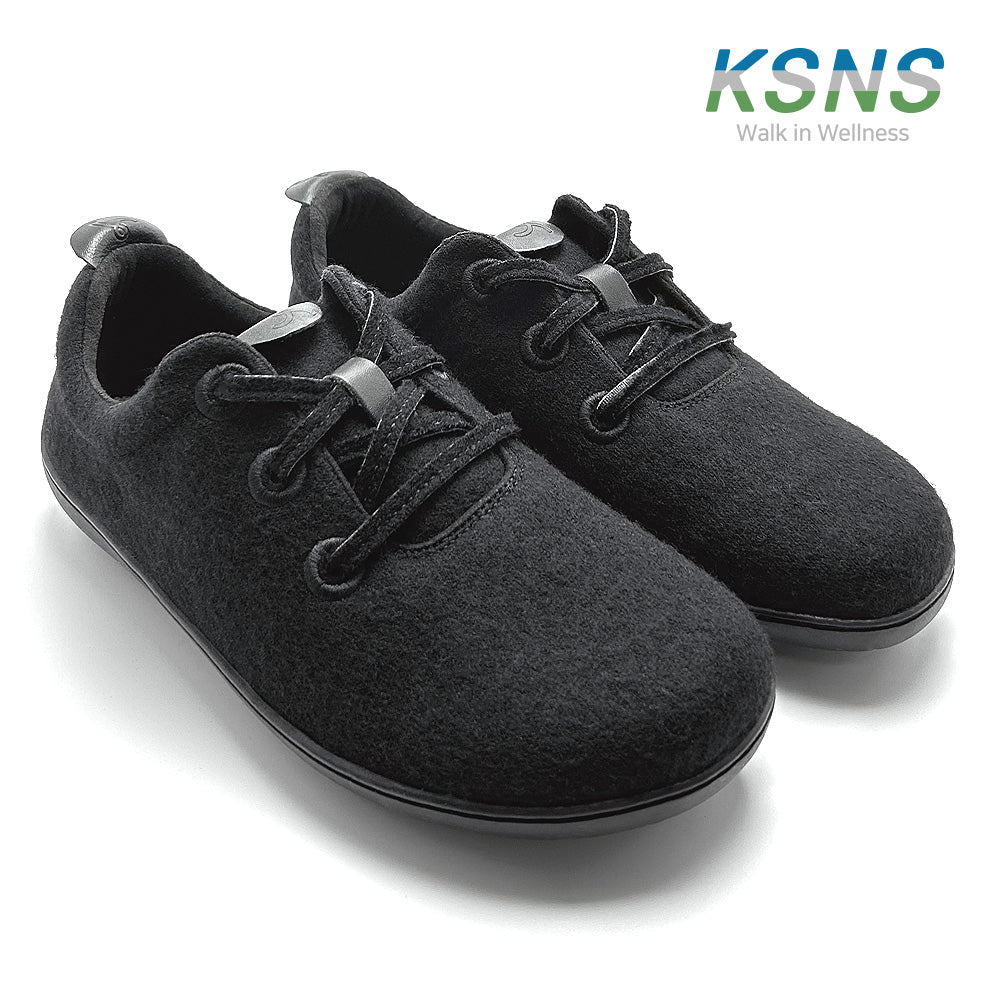 KSNS Barefoot Shoes Flexi Walkers Wool Black (Low)