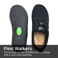 KSNS Barefoot Shoes Flexi Walkers Wool Black (Low)